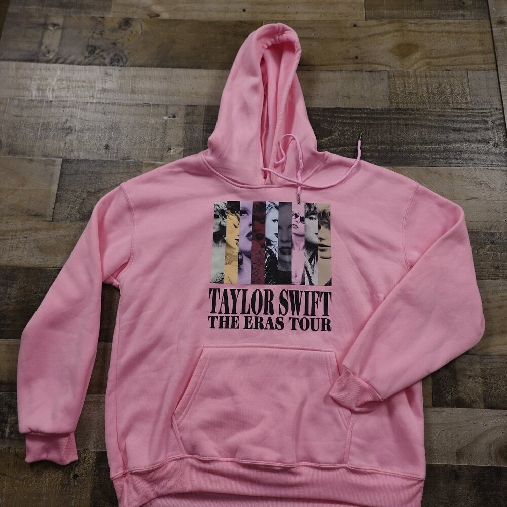 Taylor Swift The Eras Tour Pink Graphic Hoodie Women's XL (Unofficial‎ Merch)